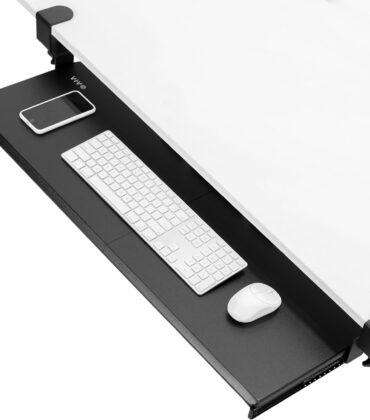 VIVO Extra Long Clamp-on Computer Keyboard and Mouse Under Desk Slider Tray, 34 x 11 inch Pull Out Platform Drawer, Black, MOUNT-KB15EB